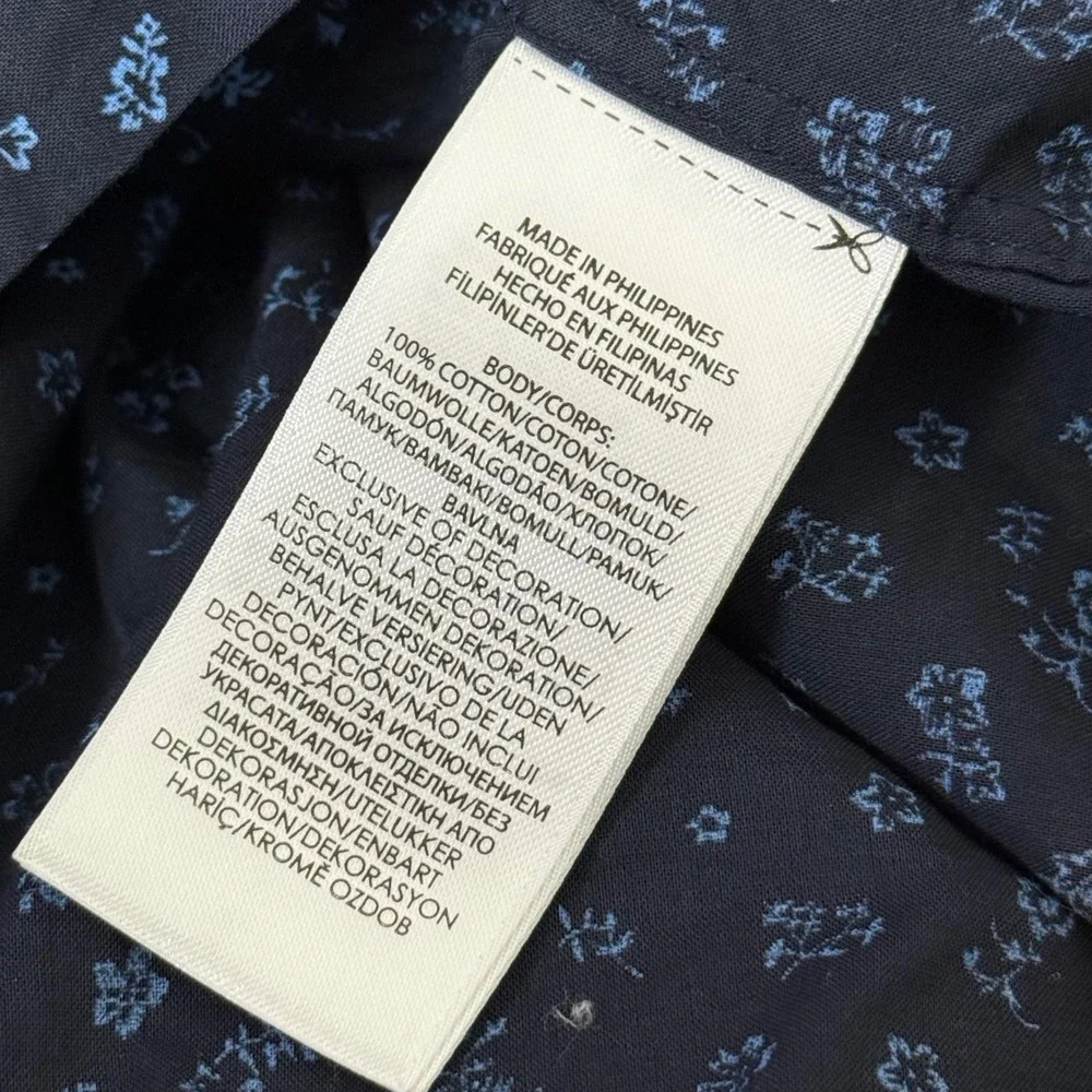 Polo Ralph Lauren Slim Fit All Over Floral Print Button Shirt Men L Blue‎ Pony